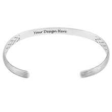 Charger l&#39;image dans la galerie, Bracelet de manchette jonc S0033 pour hommes gravé personnalisé avec texte prénom
