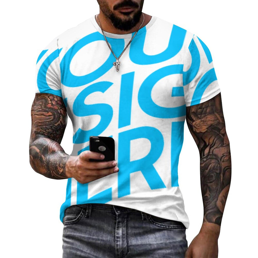 Impression complète T-shirt tee shirt en coton pour hommes ay001 personnalisé avec photo logo texte motif (Impression d'image unique)