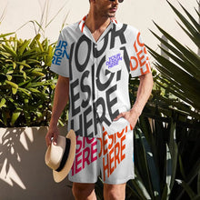 Charger l&#39;image dans la galerie, Ensemble chemise manches courtes et short homme B339D1P personnalisée avec prénom motif texte (conception multi-images)
