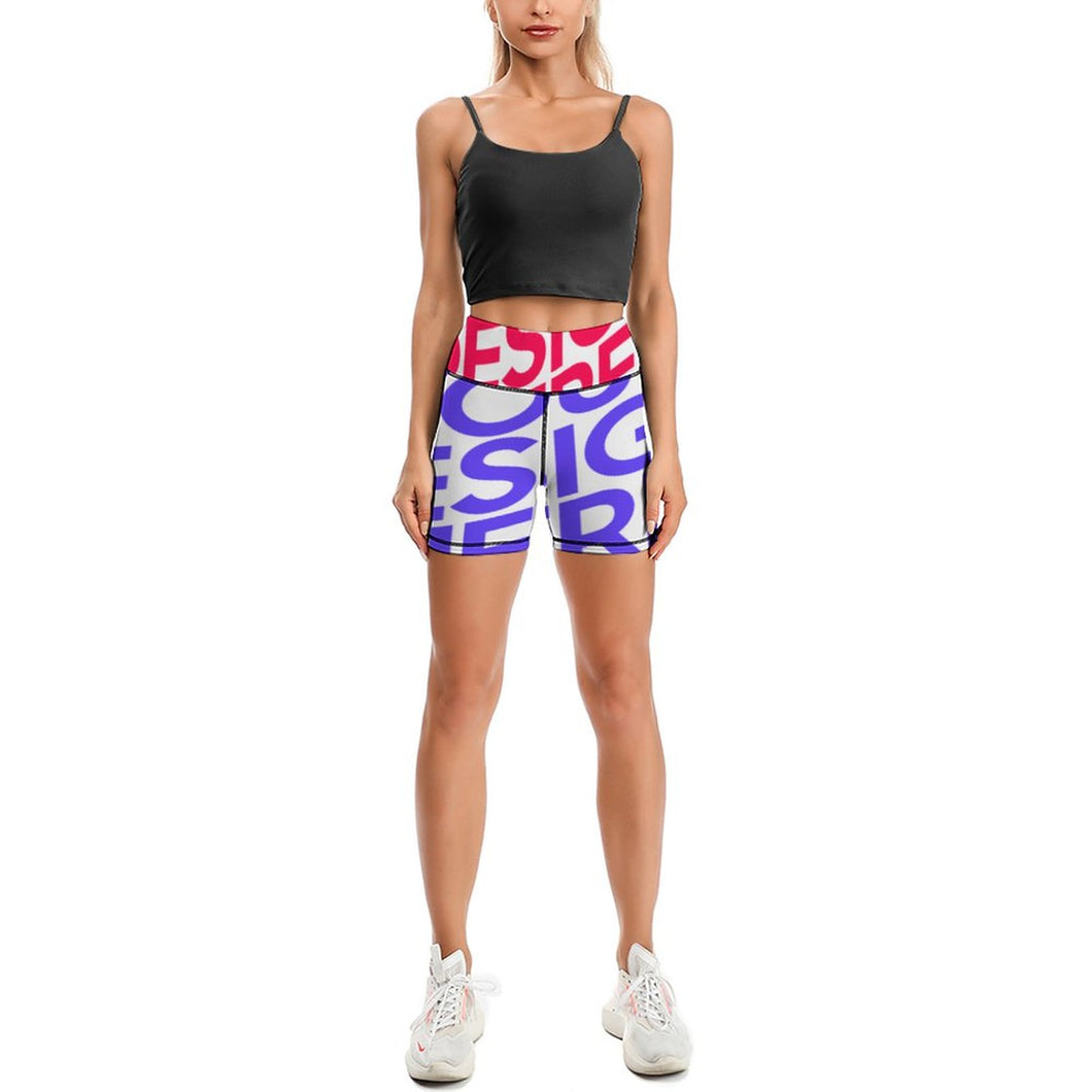 Pantalon de yoga court femme yoga short Y09A personnalisé avec texte motif photo (conception multi-images)